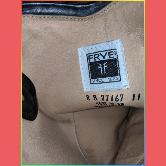 FRYE MELISSA BLACK LEATHER RIDING BOOTS - Picture 7 of 7